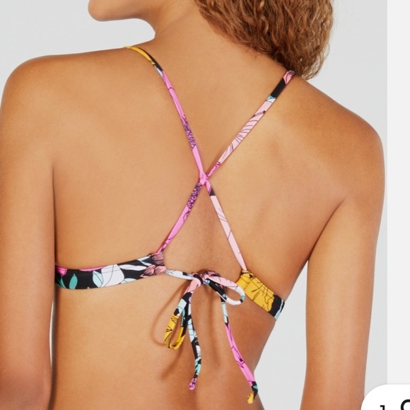 Hula Honey Womens Flowervescent Ruffle Molded Push Up Bikini Top Size:Small - Picture 2 of 7